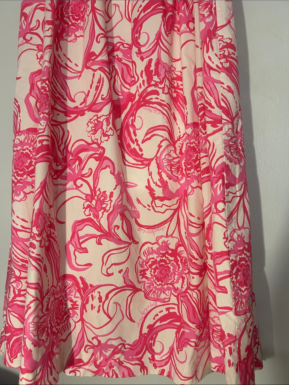 Lilly Pulitzer + Goop Floral Pink & Cream Maxi Skirt size 10 - Picture 6 of 9